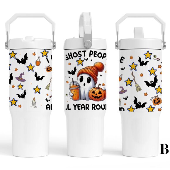 Halloween  30 oz Tumbler with flip straw, Horror Friends, Scary Horror Character - Picture 1 of 1